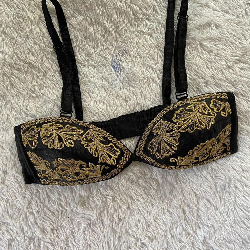 Vintage decorative embroidered bra